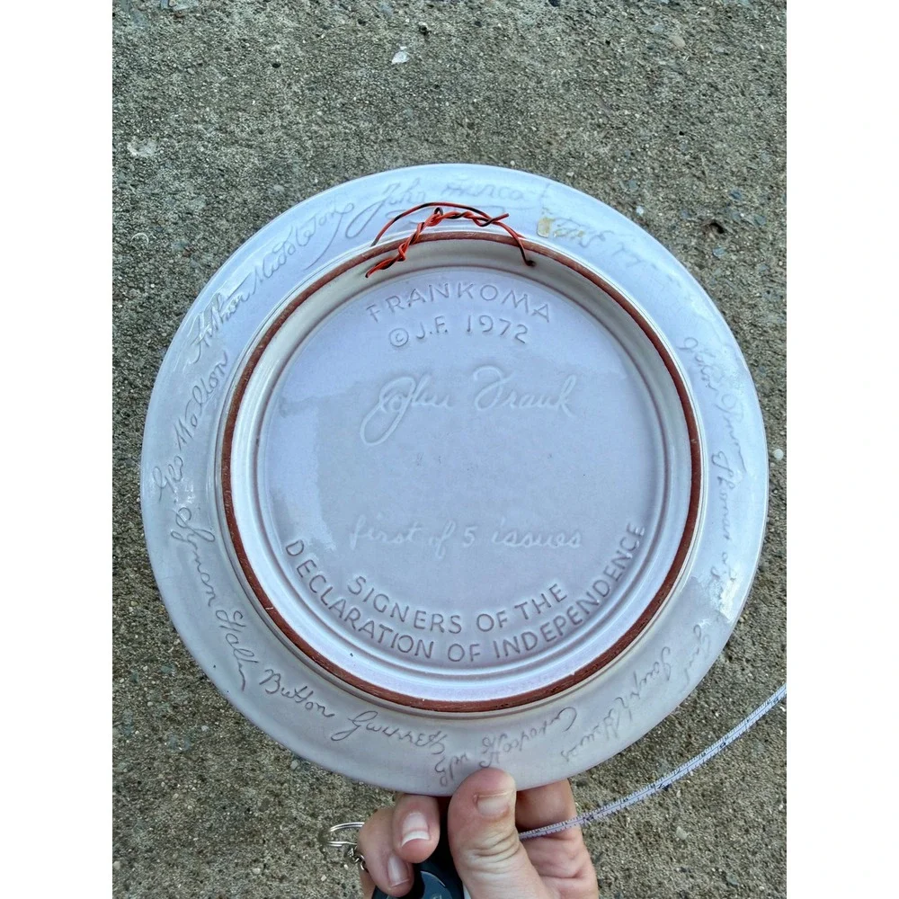 Frankoma 1972 Bi-Centennial Celebration Plate John Adams Bicentennial 8.25